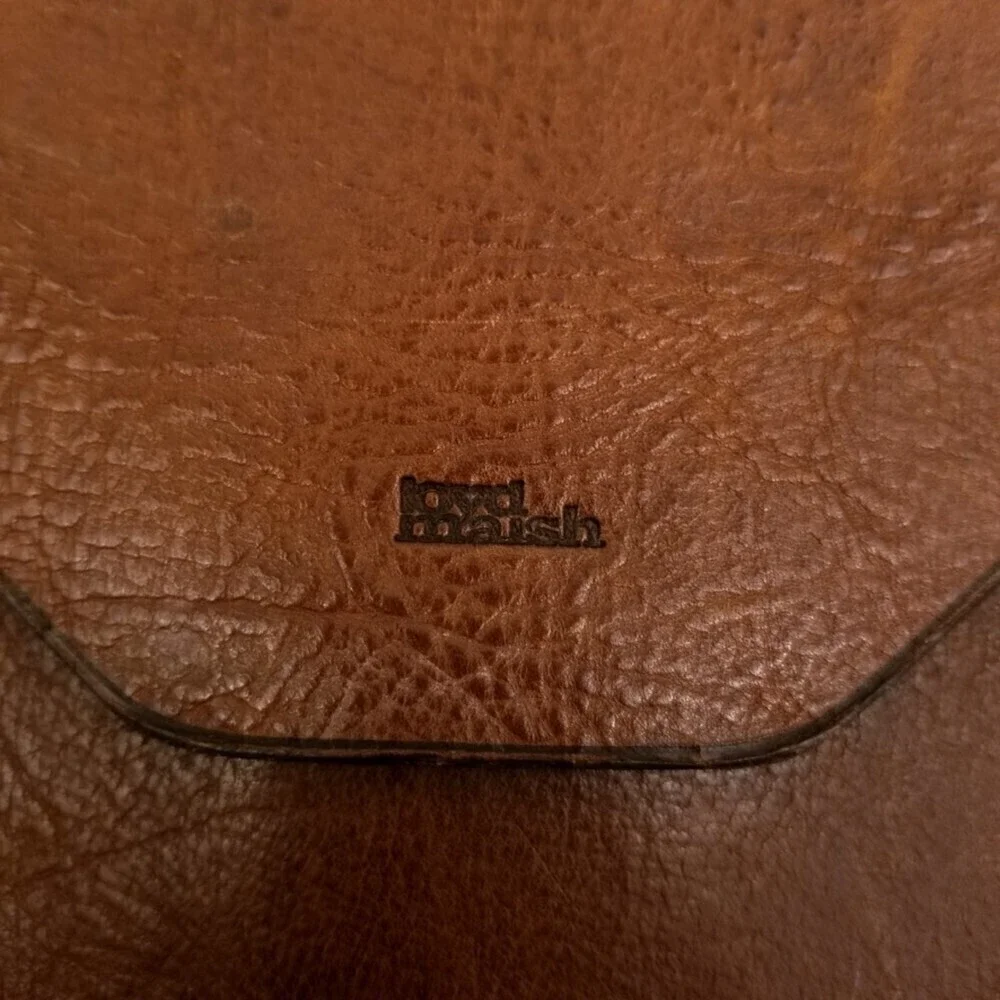 Vintage Loyd Maish Leather Letter Envelope Satchel Bag Crossbody Purse Brown